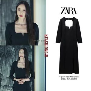 NWOT Zara Square Neck Dress
